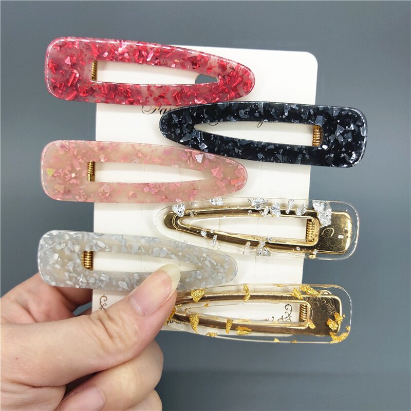 Hair Barrette Clip for Women - Manufacturer with Fashion Acetate Glitter Resin