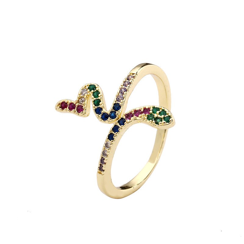 Snake Rings for Women - Manufacturer with Luxury Non Tarnish 18K Gold Plated Zircon Adjustable