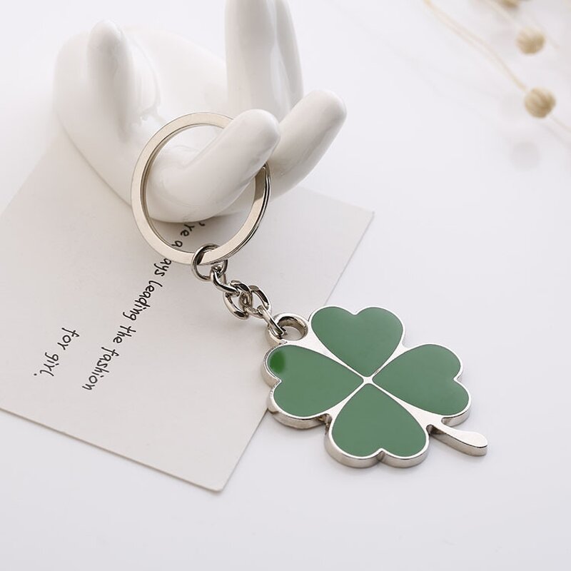 Four Leaf Clover Keychain - Manufacturer with Green Enamel Lucky Charm for Bags for Women Girls