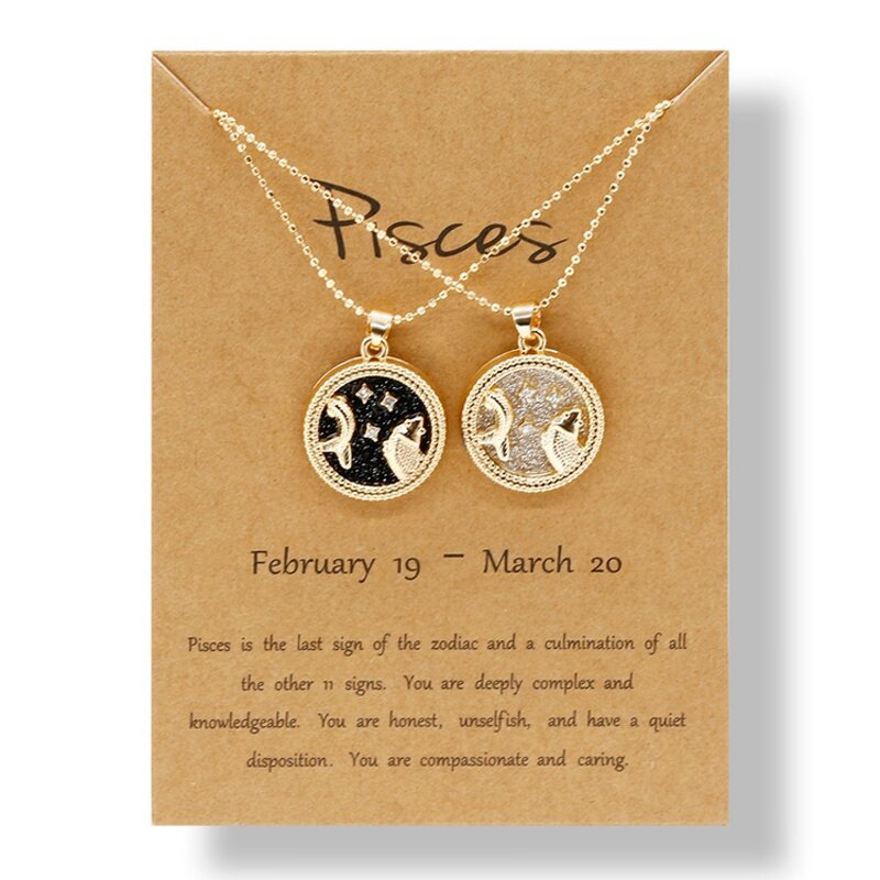 Zodiac Sign Necklace - Manufacturer with Gold Plated Coin Shape