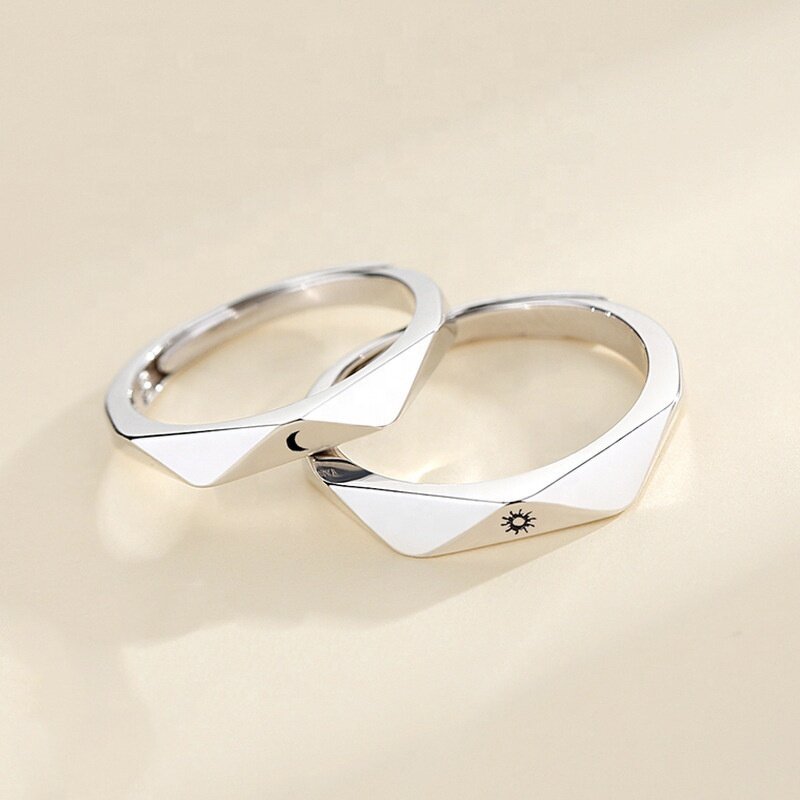 Sun and Moon Couple Rings - Manufacturer with Adjustable for Valentine's Day Gift for Lovers