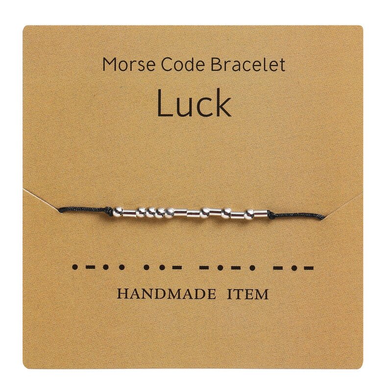 Morse Code Bracelet - Manufacturer with Gold Silver Plated Brass Beads & I Love You Family Blessed Friend for Women