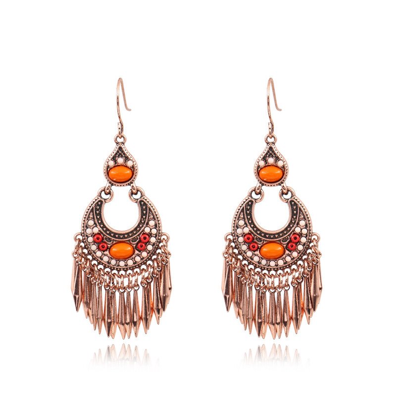 Bohemian Statement Earrings for Women Ladies - Manufacturer with Vintage Ethnic Style Antique Bronze Copper Plated