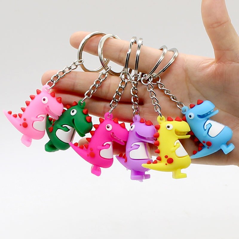 PVC Dinosaur Keychains - Manufacturer with Cute Little Girls School Bags Accessories & Colorful