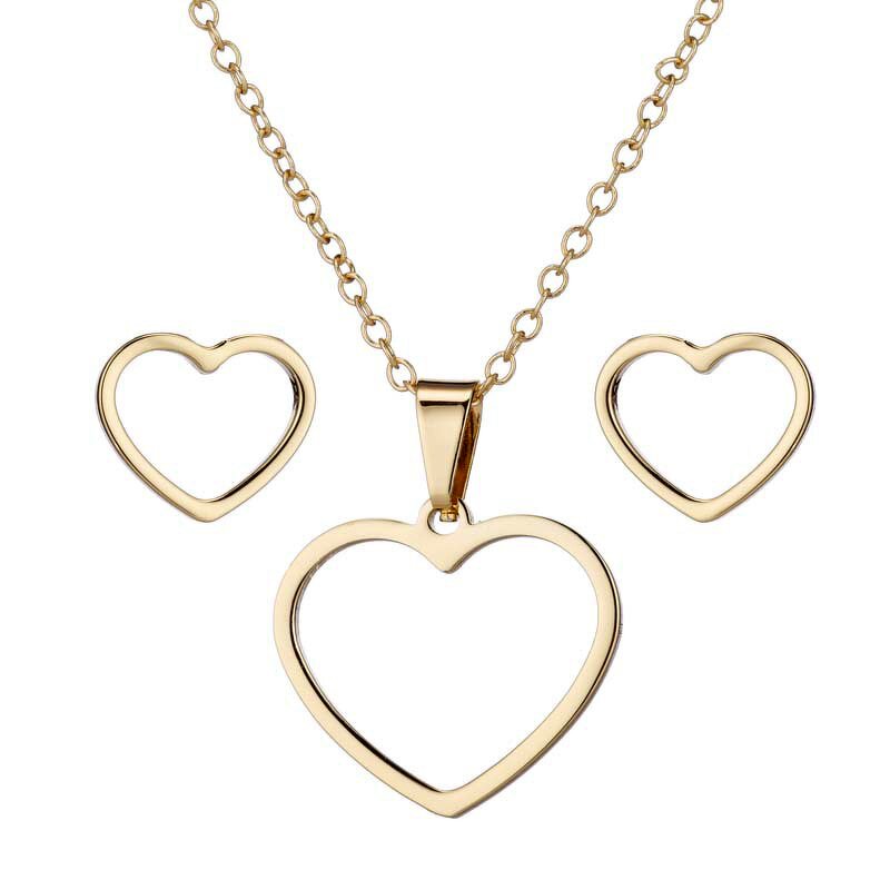 Hollow Out Jewelry Set - Manufacturer with 18K Gold Silver Plated Stainless Steel for Women Ladies
