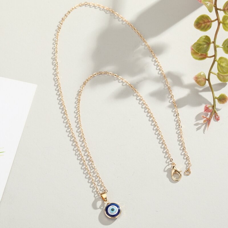 Evil Eye Necklace - Manufacturer with Gold Plated Round Pendant