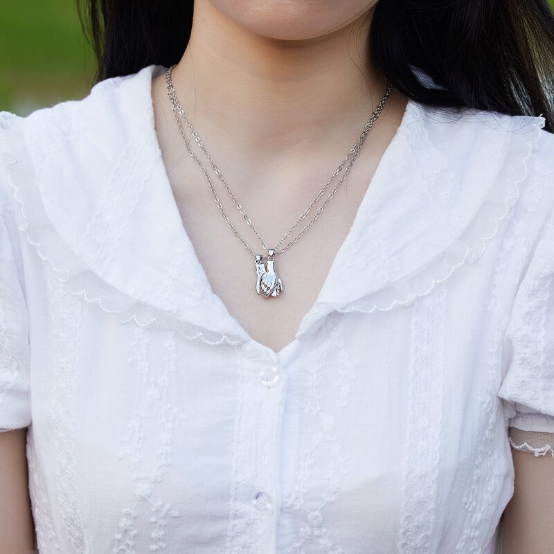 Couple Necklace for Lover - Manufacturer with 2pcs/pair Valentine's Day Gift & Matching Magnet Two Hand