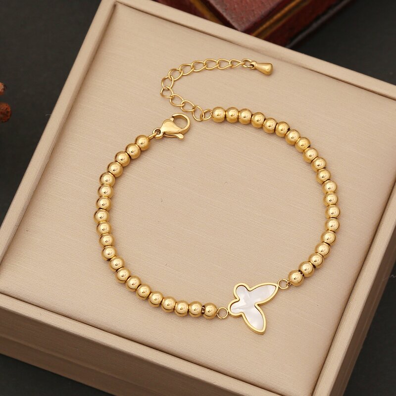 Shell Butterfly Jewelry Set - Manufacturer with Non Tarnish 18K Gold Plated Stainless Steel for Women