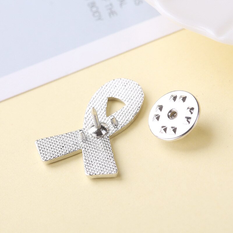 Awareness Brooch Lapel Pin for Clothes - Manufacturer with Enamel Ribbon Bow Childhood Bone Cancer & Hope Love Pray