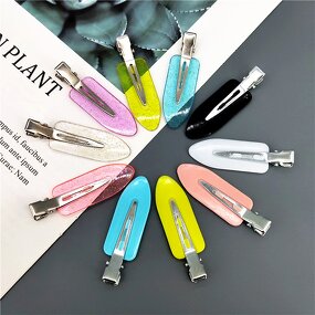 Hair Clip for Women Girls - Manufacturer with Korean Style Colorful Curly Glitter Resin No Crease Bend