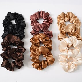 Hair Scrunchies for Women Girls - Manufacturer with Cheap Pure Color Oversized Elastic Silk Satin
