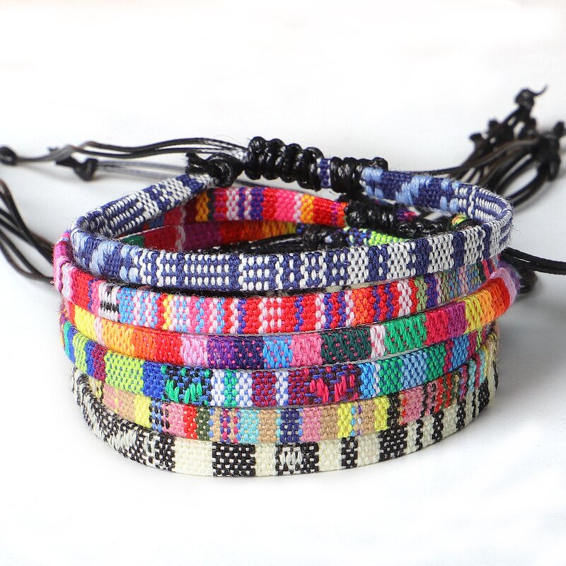 Boho Anklet for Women - Manufacturer with Handmade Braided Adjustable Knot & Rainbow Colorful