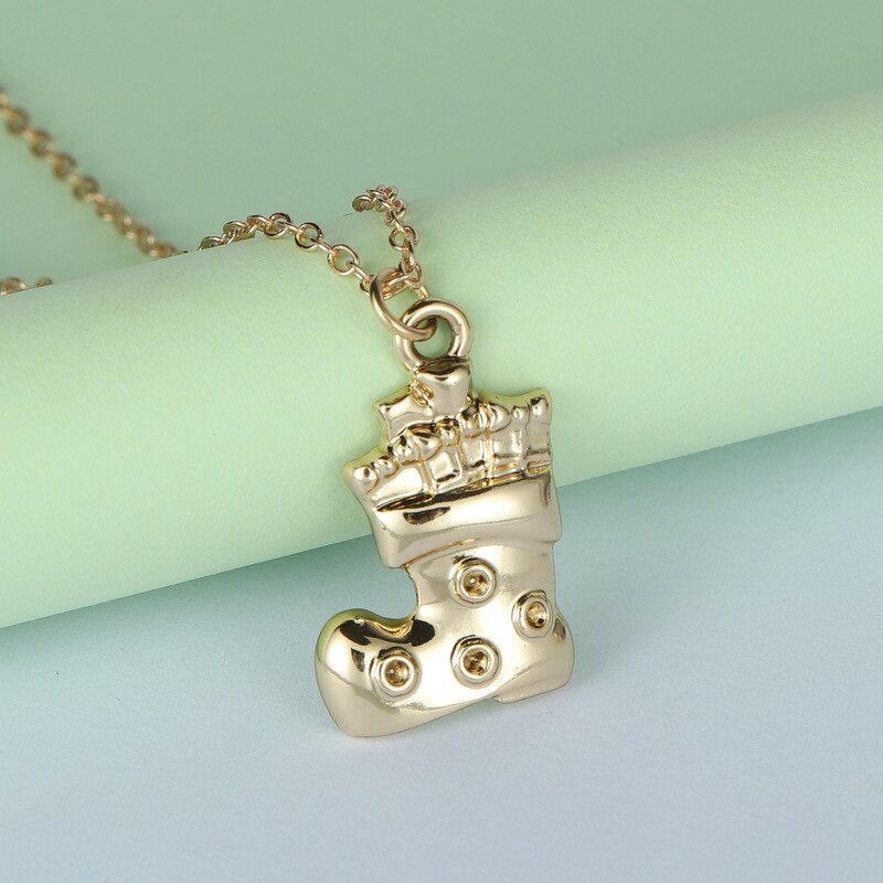 Christmas Necklace for Women - Manufacturer with Gold Plated Snowflake Tree Stocking Reindeer Pendant