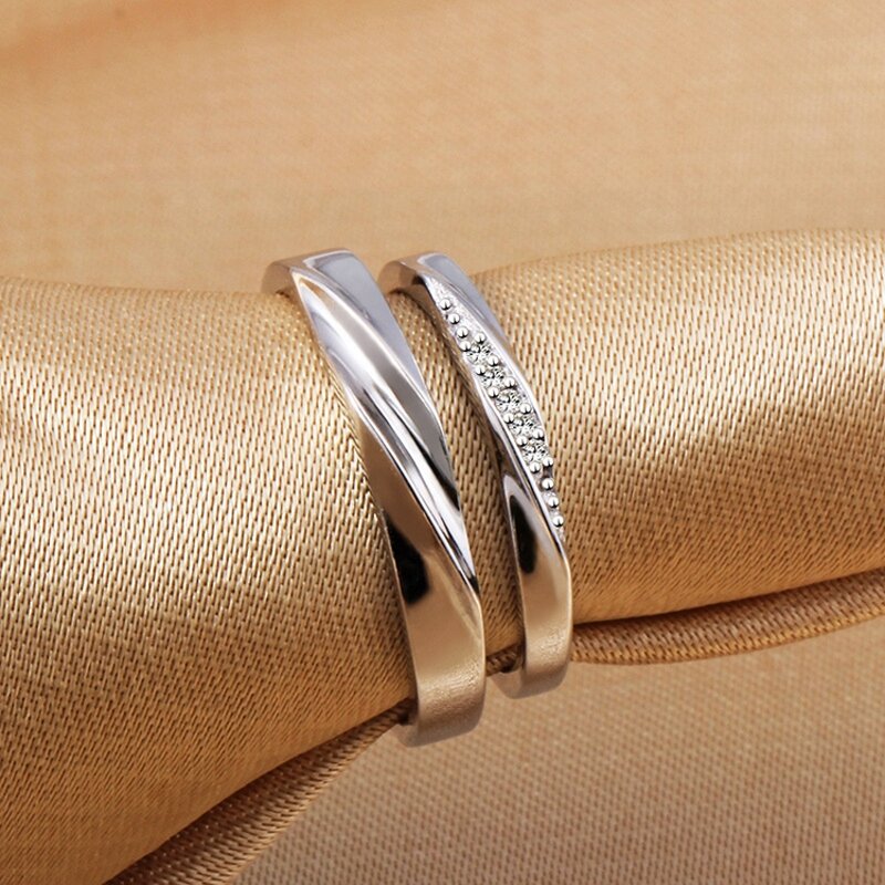 Engagement Rings Set - Manufacturer with 925 Silver Plated Zircon