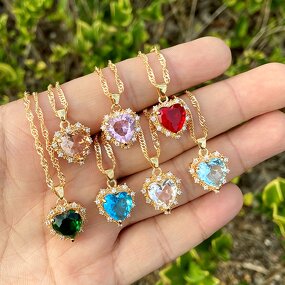 Heart Shaped Pendant Necklace - Manufacturer with INS Style