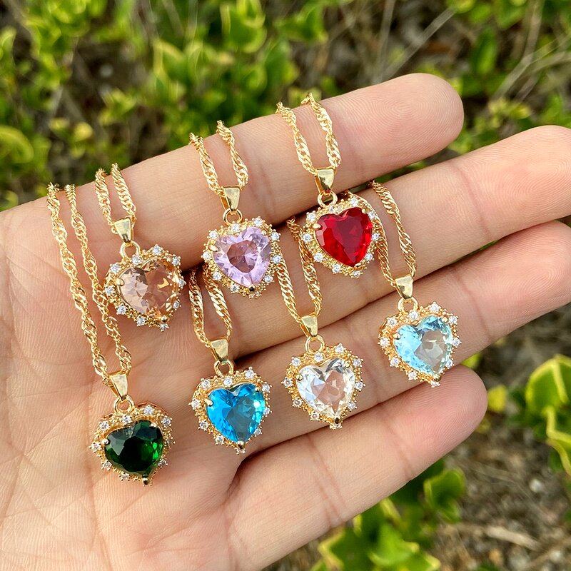 Heart Shaped Pendant Necklace - Manufacturer with INS Style