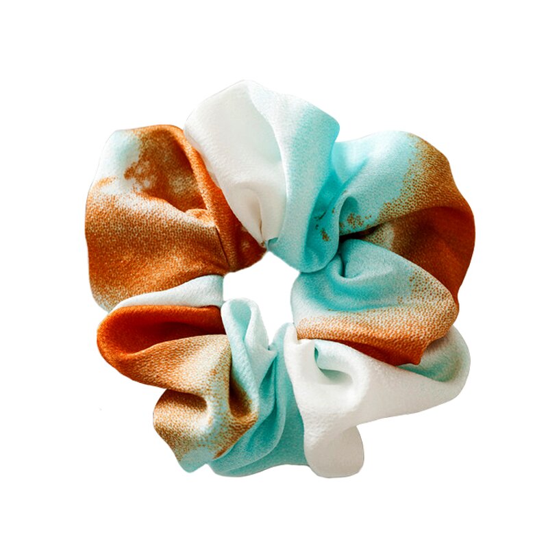 Hair Scrunchies for Women - Manufacturer with Fashion Colorful Elastic Silk Satin Tie Dye Big Ponytail Holder