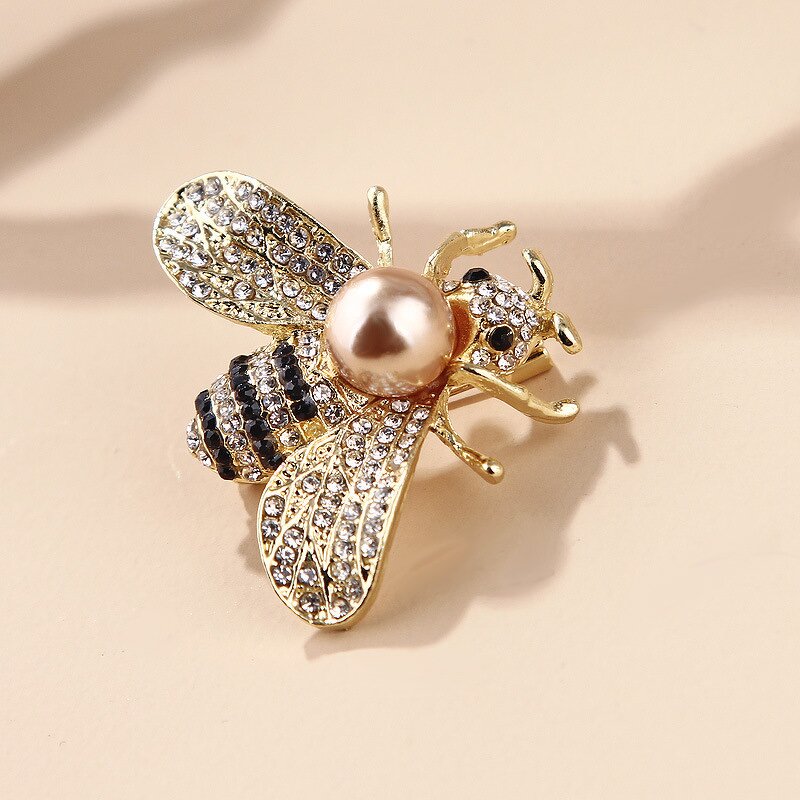 Honey Bee Brooch Pins for Women - Manufacturer with Charm Pearl Crystal Bumble for Clothes