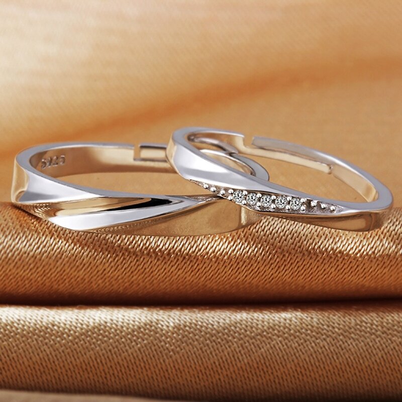 Engagement Rings Set - Manufacturer with 925 Silver Plated Zircon