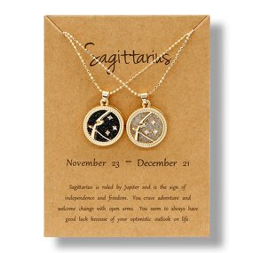 Zodiac Sign Necklace - Manufacturer with Gold Plated Coin Shape