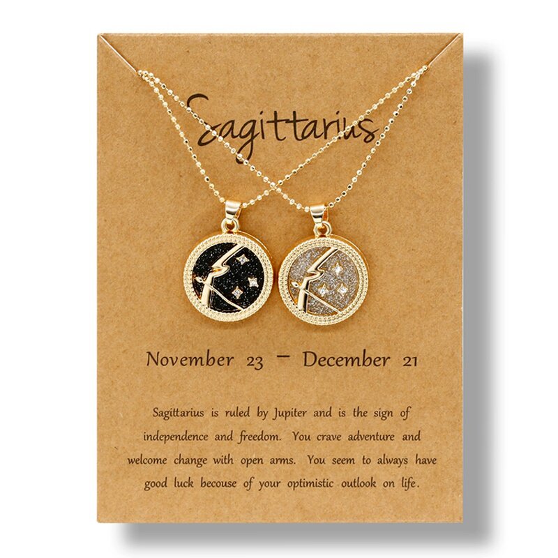 Zodiac Sign Necklace - Manufacturer with Gold Plated Coin Shape