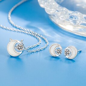 New Moon Crescent Jewelry Set for Women - Manufacturer with Trendy Non Tarnish Silver Gold Plated