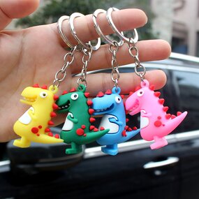 PVC Dinosaur Keychains - Manufacturer with Cute Little Girls School Bags Accessories & Colorful