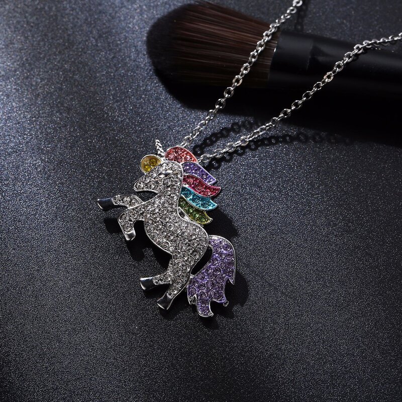 Unicorn Jewelry Set for Women - Manufacturer with Fashion Silver Plated Crystal Zircon Bracelet Necklace