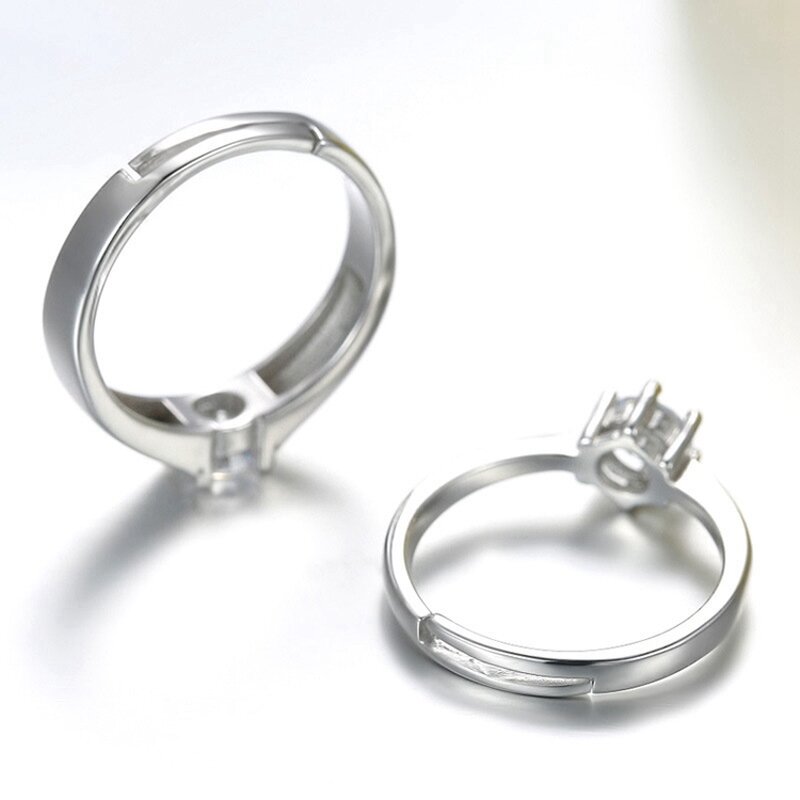 Couple Ring for Lovers - Manufacturer with 925 Silver Plated & Adjustable for Valentine's Day Gift