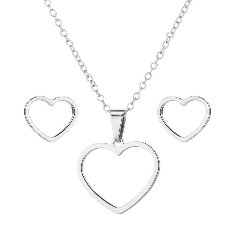 Hollow Out Jewelry Set - Manufacturer with 18K Gold Silver Plated Stainless Steel for Women Ladies