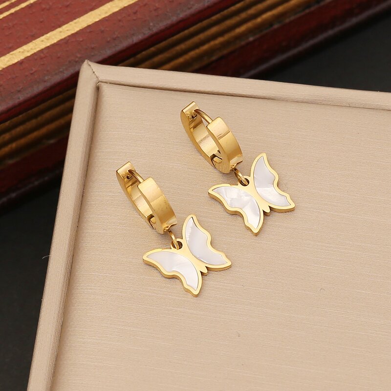 Shell Butterfly Jewelry Set - Manufacturer with Non Tarnish 18K Gold Plated Stainless Steel for Women