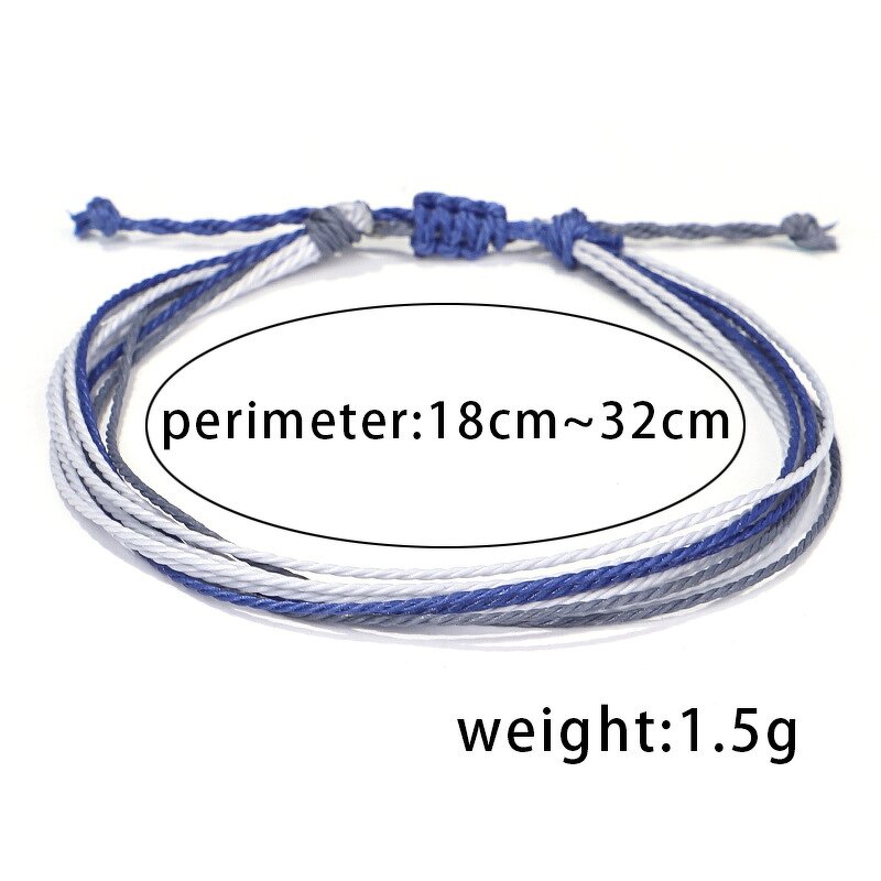 Braided Rope Anklet for Women - Manufacturer with Fashion Boho Handmade Adjustable Wax Cord Natural String Thread