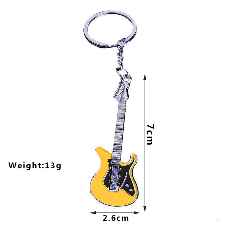 Enamel Mini Metal Guitar Keychain - Manufacturer for Women Men