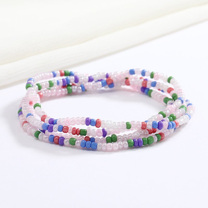 Belly Waist Chain for Women - Manufacturer with Fashion Boho Summer Beach Colorful Glass Rice Bead Body Jewelry