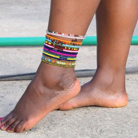 Beaded Anklet for Women Girls - Manufacturer with Bohemian Colorful Stretch Glass Seed Rice Beads for Summer Beach