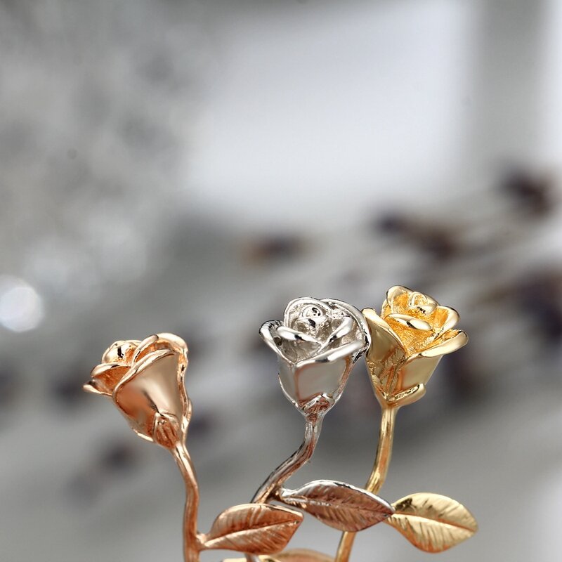 Rose Flower Pendant Necklace - Manufacturer with Gold Silver Plated for Valentine's Day Gift for Women