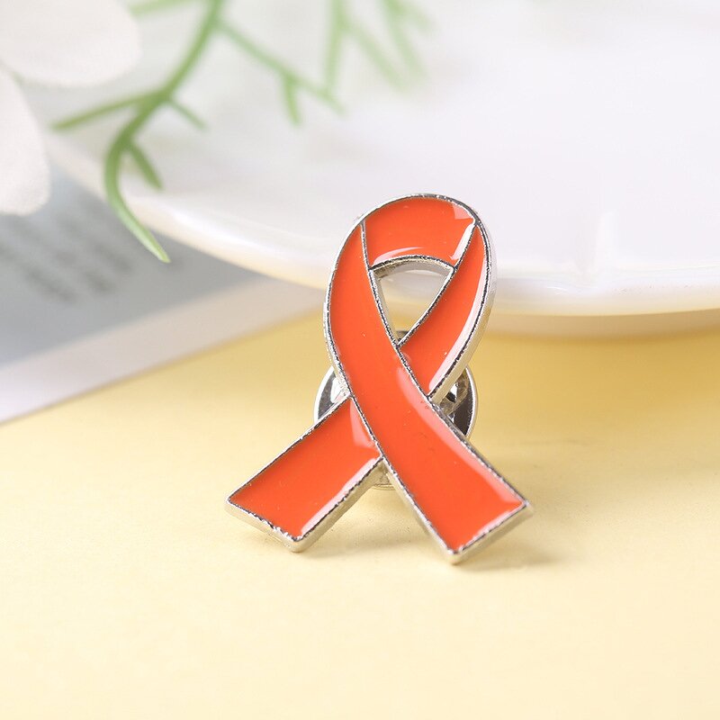Awareness Brooch Lapel Pin for Clothes - Manufacturer with Enamel Ribbon Bow Childhood Bone Cancer & Hope Love Pray
