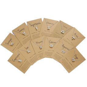 Zodiac Necklace - Manufacturer with Silver Gold Plated Charm Horoscope & 12 Zodiac Signs for Women