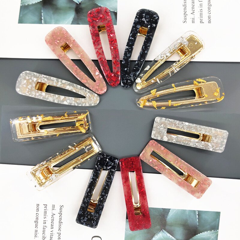 Hair Barrette Clip for Women - Manufacturer with Fashion Acetate Glitter Resin