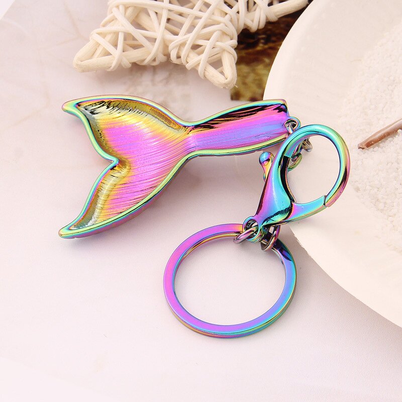 Mermaid Tail Keychain - Manufacturer with Rainbow Metal Shaped Pendant for Bag Accessories for Woman