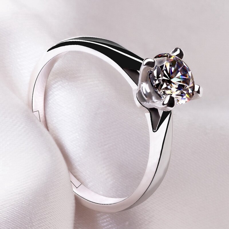 Wedding Bands Rings - Manufacturer with 925 Silver Plated Zircon Crystal for Couple Lovers