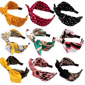 Headband for Women - Manufacturer with Fashion Dot Flower Print Silk & Wide Leopard Floral
