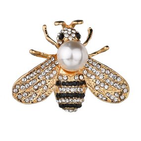 Honey Bee Brooch Pins for Women - Manufacturer with Charm Pearl Crystal Bumble for Clothes