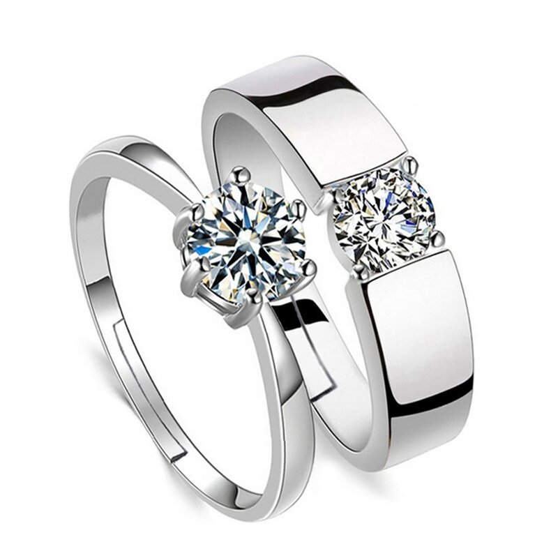 Couple Ring for Lovers - Manufacturer with 925 Silver Plated & Adjustable for Valentine's Day Gift