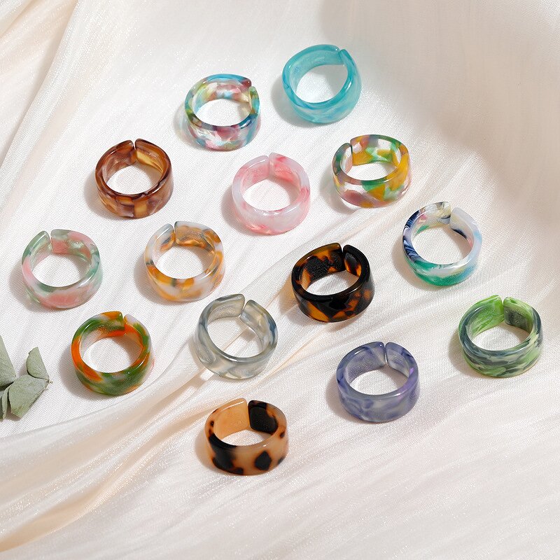Acetate Resin Acrylic Rings - Manufacturer with INS Korean Style