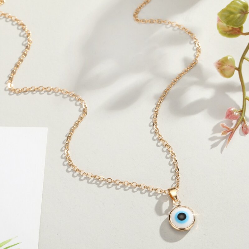 Evil Eye Necklace - Manufacturer with Gold Plated Round Pendant