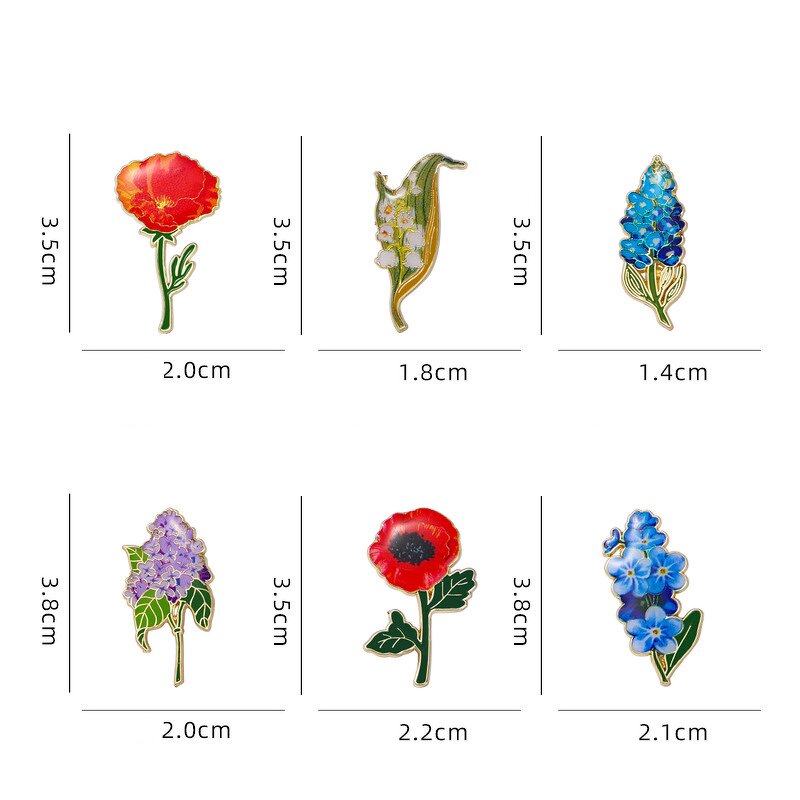 Rose Lilac Flower Brooch Pins - Manufacturer with Fashion Enamel Metal for Women