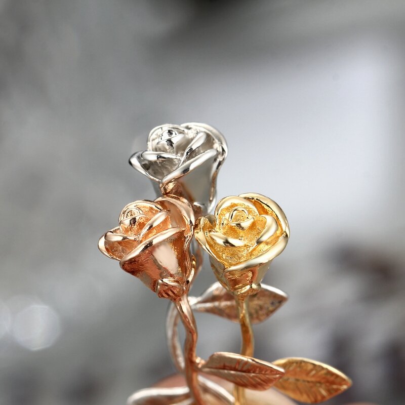 Rose Flower Pendant Necklace - Manufacturer with Gold Silver Plated for Valentine's Day Gift for Women