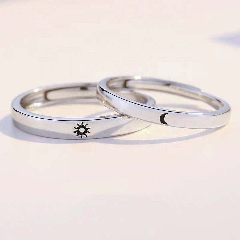Sun and Moon Couple Rings - Manufacturer with Adjustable for Valentine's Day Gift for Lovers