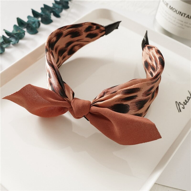Headband for Women - Manufacturer with Fashion Dot Flower Print Silk & Wide Leopard Floral